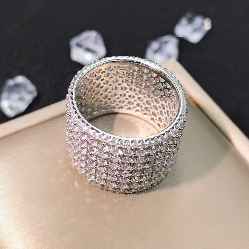 925 Silver 3A CZ Multilayer Diamonds Ring for Women, FB16FA1014 - Picture 4 of 5